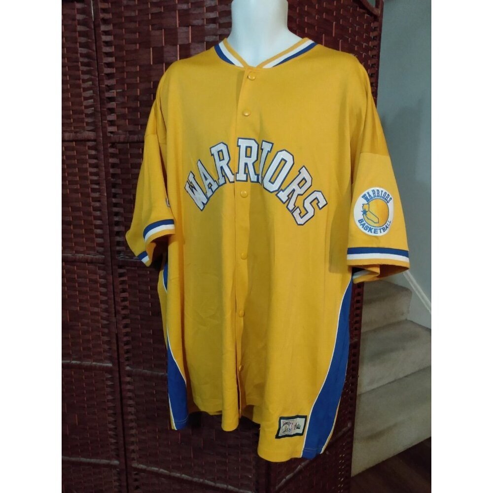 Vintage Majestic Hardwood Classics Golden state Warriors Warm Up Jersey Shirt 3X